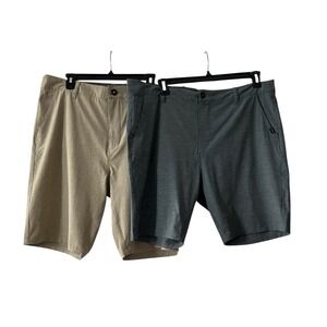 Lot 2 Rip Curl Boardwalk‎ Shorts Mens Size 38 Blue Tan Performance Stretch Surf